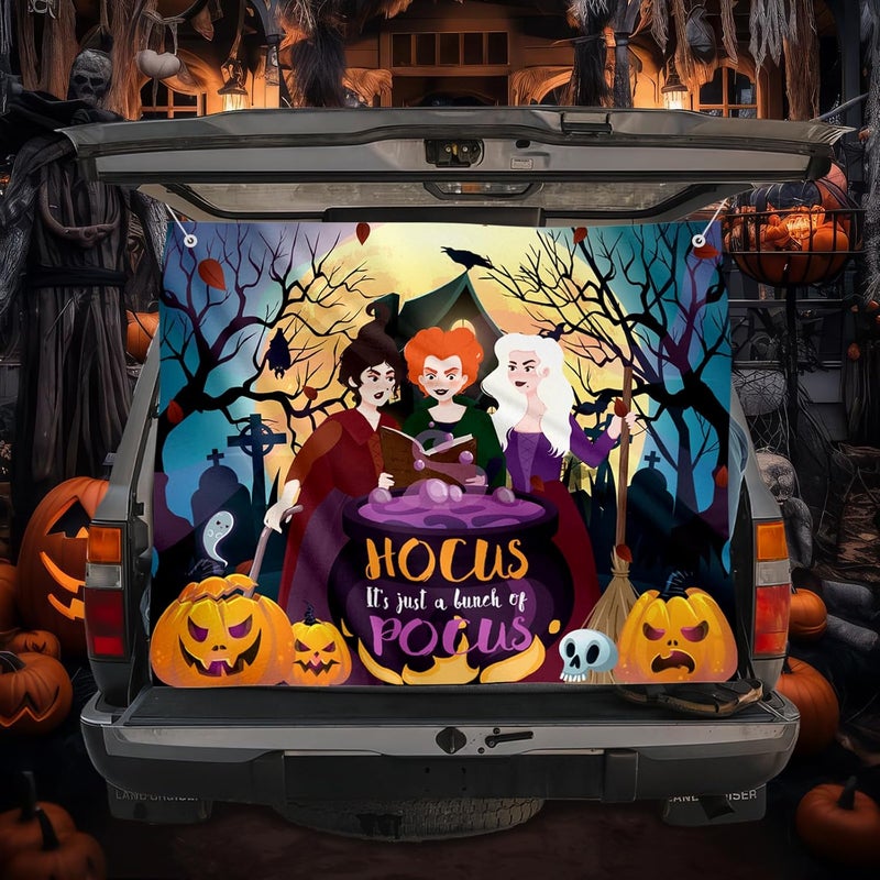 EggSun Halloween Trunk or Treat Car Decorations Kit for SUV,Hocus Pocus Witch Sisters Car Archway Garage Decor Stickers,Haunted Garage House Door Outdoor Decor Entryway Archway & Party - Image 3